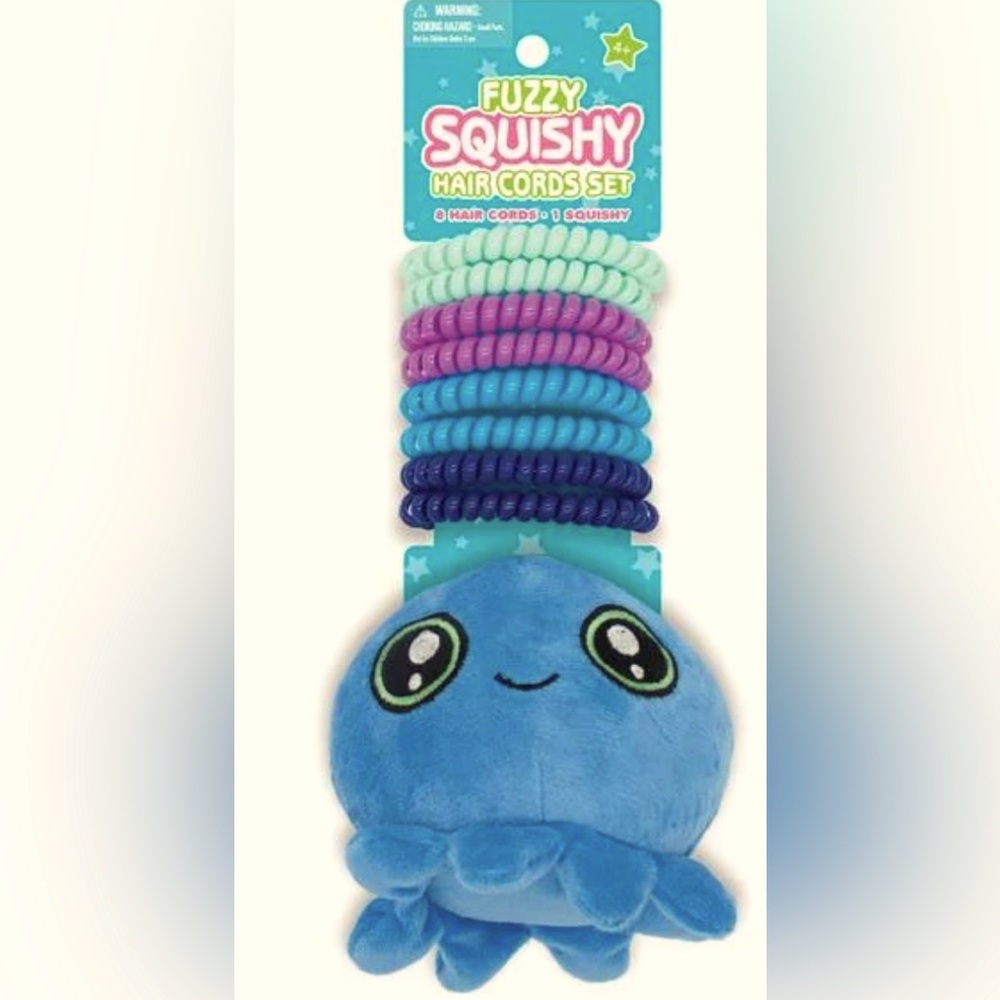 Best Brands Fuzzy Squishy Plush & Hair Cord Set
